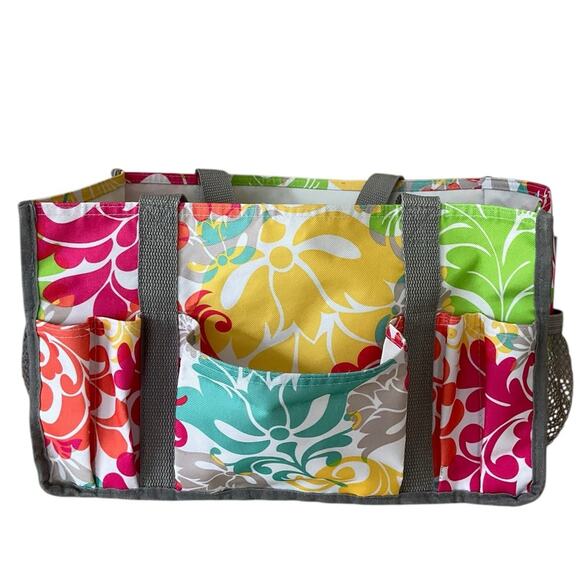 Vera Bradley Colorful Floral Embroidery name Kristine Tote Bag - Picture 3 of 9